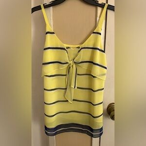 CABI Style 5207 yellow blue striped knot cami top sz XS
